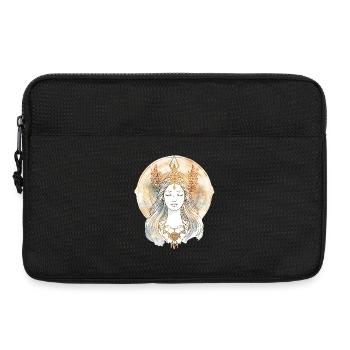 Mystic Goddess Line Art with Watercolor - Laptop bag 13" - black - Front