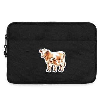 Kuhliebe – Mutter und Kalb - Laptoptasche 13" - Schwarz - Vorne