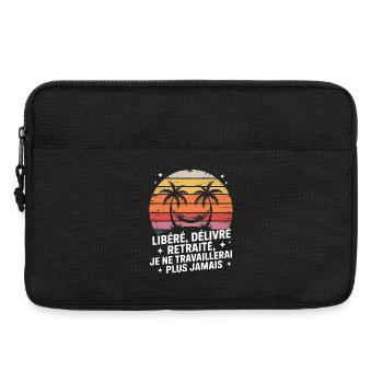 Coucher de soleil palmiers Liberté Retraite - Sacoche pour ordinateur portable 13 pouces - noir - Devant