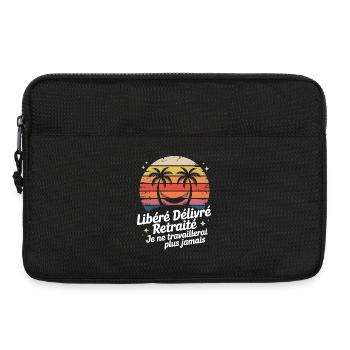 Retraité au coucher soleil palmier - Sacoche pour ordinateur portable 13 pouces - noir - Devant