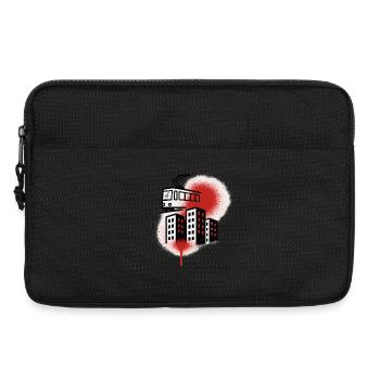 Graffiti tram over the city - Laptop bag 13" - black - Front