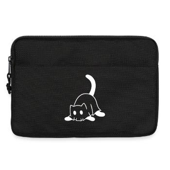Cat in Ghost Costume – Halloween Motif - Laptop bag 13" - black - Front