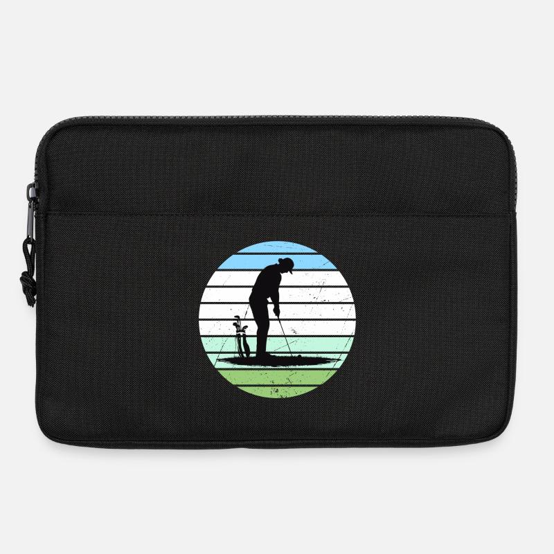 Golf silhouette in pastel circle - Laptop bag 13" - black