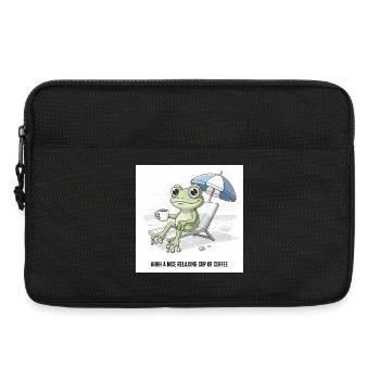 Frog Beach Coffee Chill - Laptop bag 13" - black - Front