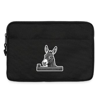 L’âne à la clôture – Classique et charmant - Sacoche pour ordinateur portable 13 pouces - noir - Devant