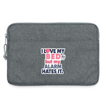 I Love My Bed – But My Alarm Hates It ⏰💤 - Laptoptasche 13" - Grau meliert - Vorne
