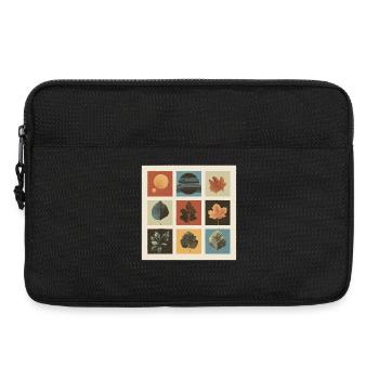 Herbstblatt Mosaik Gitter - Laptoptasche 13" - Schwarz - Vorne