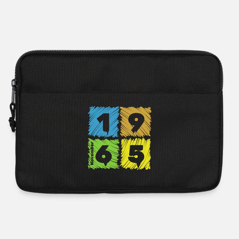 60. Geburtstag Farbige Patches since 11/1965 - Laptoptasche 13" - Schwarz