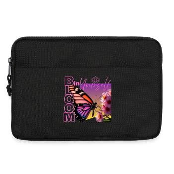 Schmetterling mit Spruch - Bloom in yourself - Laptoptasche 13" - Schwarz - Vorne