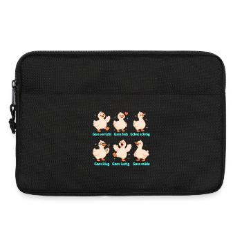 Drôle d’oie Design Fou, Doux, Intelligent, Bizarre - Sacoche pour ordinateur portable 13 pouces - noir - Devant