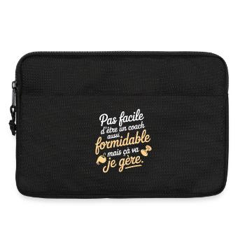 Coach formidable mais je gère - Sacoche pour ordinateur portable 13 pouces - noir - Devant