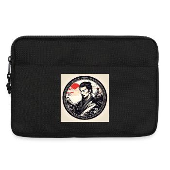 Samurai in circle frame sunset - Laptop bag 13" - black - Front