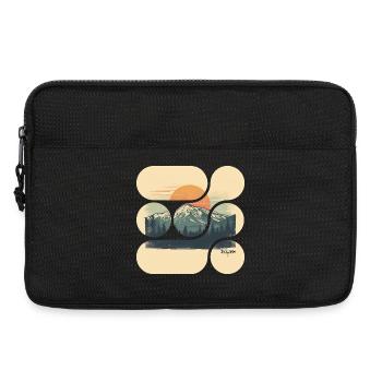 Jacaranda Retro Mountain Landscape - Laptop bag 13" - black - Front