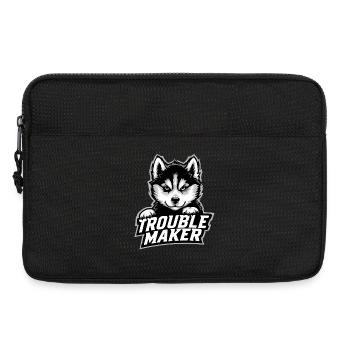 Troublemaker – Husky Puppy Portrait - Laptop bag 13" - black - Front