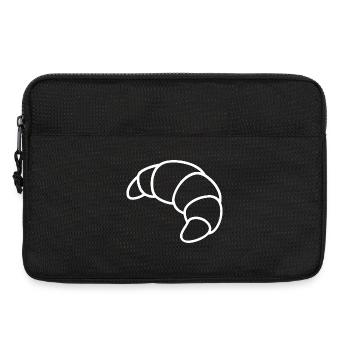 Croissant Sketch – French Breakfast Motif - Laptop bag 13" - black - Front