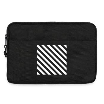 Motif mono à rayures diagonales - Sacoche pour ordinateur portable 13 pouces - noir - Devant
