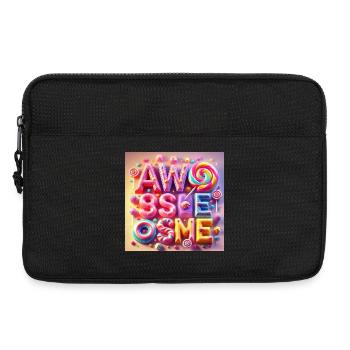Candy Schriftzug Awesome - Laptoptasche 13" - Schwarz - Vorne