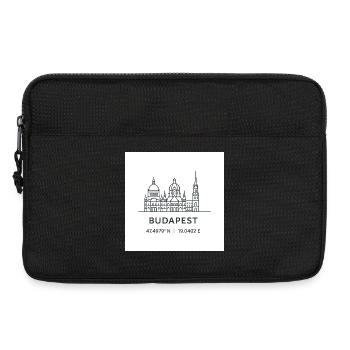 Budapest Linienkunst Silhouette Wahrzeichen - Laptoptasche 13" - Schwarz - Vorne