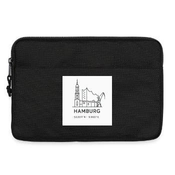 Hambourg Line Art Silhouette Point de repère - Sacoche pour ordinateur portable 13 pouces - noir - Devant