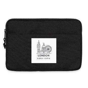 London Line Art Silhouette Landmark - Laptop bag 13" - black - Front