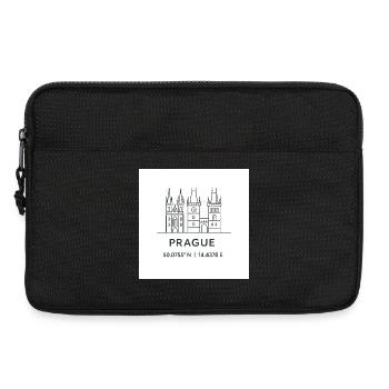 Prag Linienkunst Silhouette Wahrzeichen - Laptoptasche 13" - Schwarz - Vorne