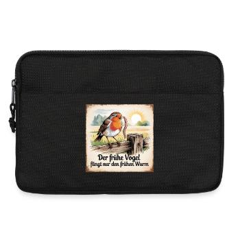 The early bird only catches the early worm - Laptop bag 13" - black - Front