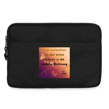 Früh aufstehen ist der falsche Schritt - Laptoptasche 13" - Schwarz - Vorne