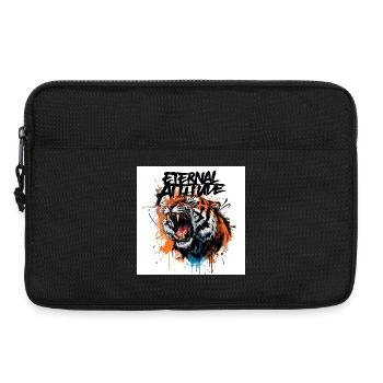 Pose du tigre éternel - Sacoche pour ordinateur portable 13 pouces - noir - Devant