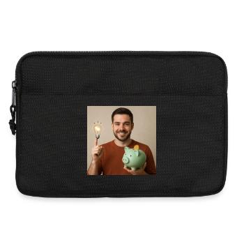 Spark of ideas and piggy bank - Laptop bag 13" - black - Front