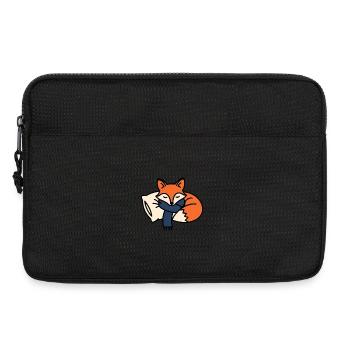Renard en hibernation avec écharpe - Sacoche pour ordinateur portable 13 pouces - noir - Devant