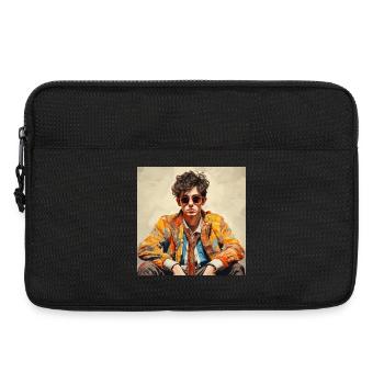 Bunter Künstlerporträt Retro-Chic - Laptoptasche 13" - Schwarz - Vorne