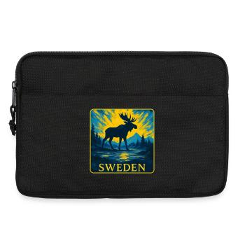 Schweden Elch Silhouette Design - Laptoptasche 13" - Schwarz - Vorne