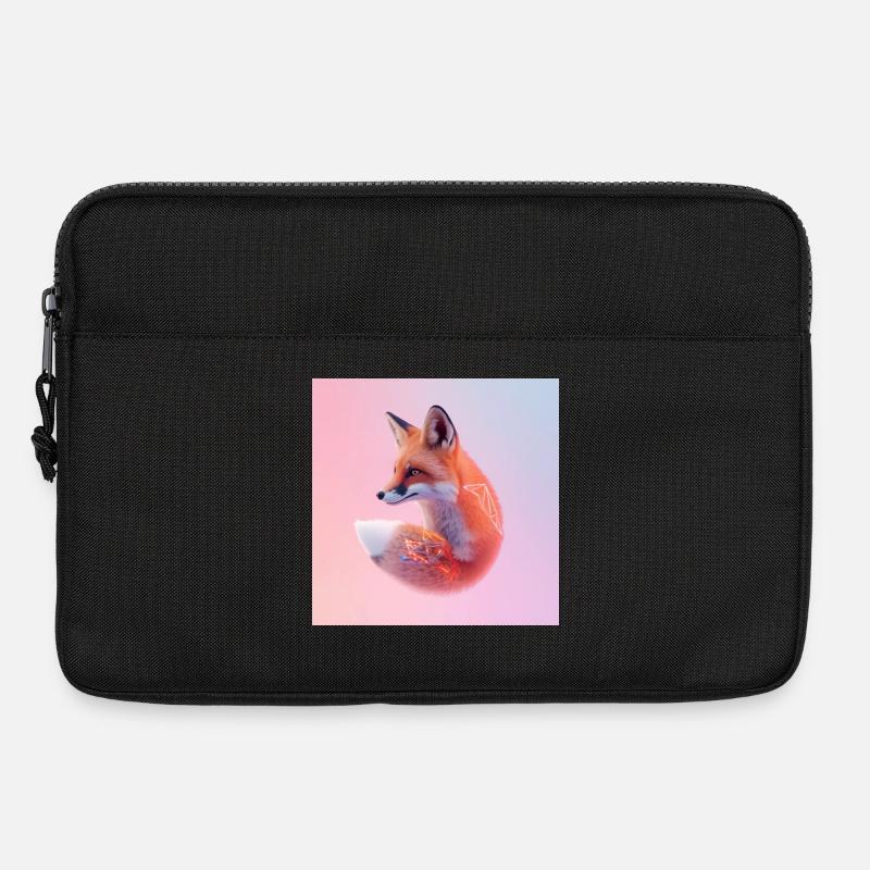 Pastel geometric neon fox - Laptop bag 13" - black