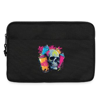 Skull & Graffiti | Colorful street art design - Laptop bag 13" - black - Front