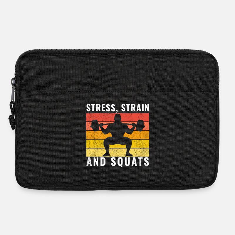 Stress Strain and Squats, Funny Engineer Gym Tee - Laptop bag 13" - black