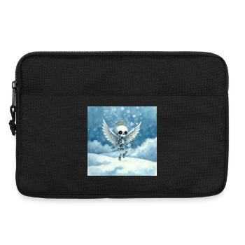 Skelettengel mit Heiligenschein in Wolken - Laptoptasche 13" - Schwarz - Vorne