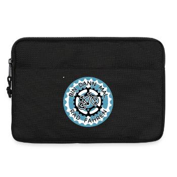 Bin dann mal Radfahren - Fahrrad Logo MTB Design - Laptop bag 13" - black - Front