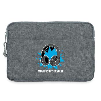 Music Is My Oxygen – Headphones Vibes - Laptop bag 13" - heather grey - Front