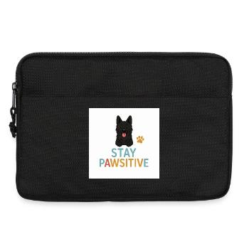 Stay Pawitive Dog Motif - Laptop bag 13" - black - Front