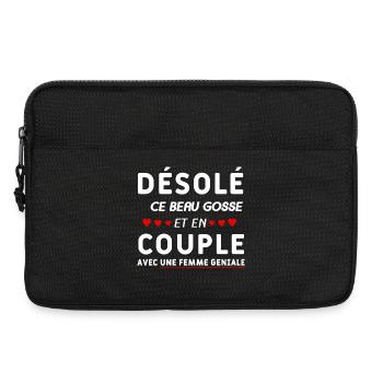 Beau gosse en couple avec femme géniale - Sacoche pour ordinateur portable 13 pouces - noir - Devant