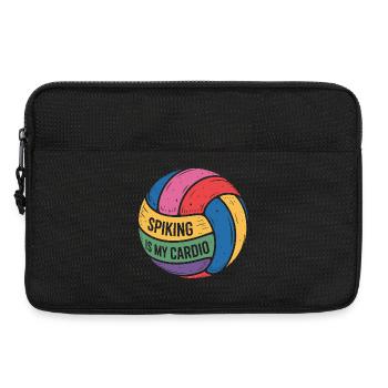 Spiking is my cardio volleyball motivation - Laptop bag 13" - black - Front