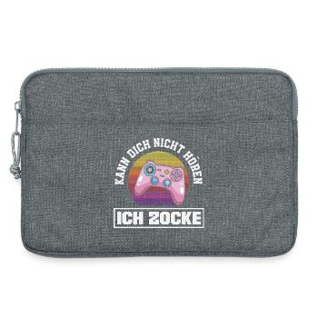 Kann dich nicht hören – ich zocke Controller - Laptoptasche 13" - Grau meliert - Vorne