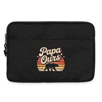Papa Ours Retro Soleil - Sacoche pour ordinateur portable 13 pouces - noir - Devant