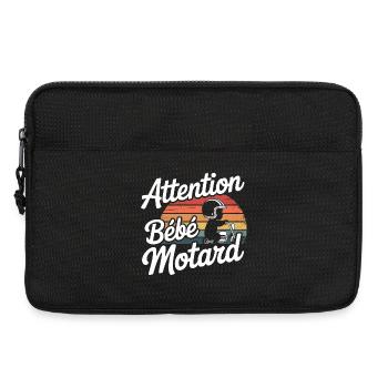 Attention Vintage Biker Baby - Laptop bag 13" - black - Front