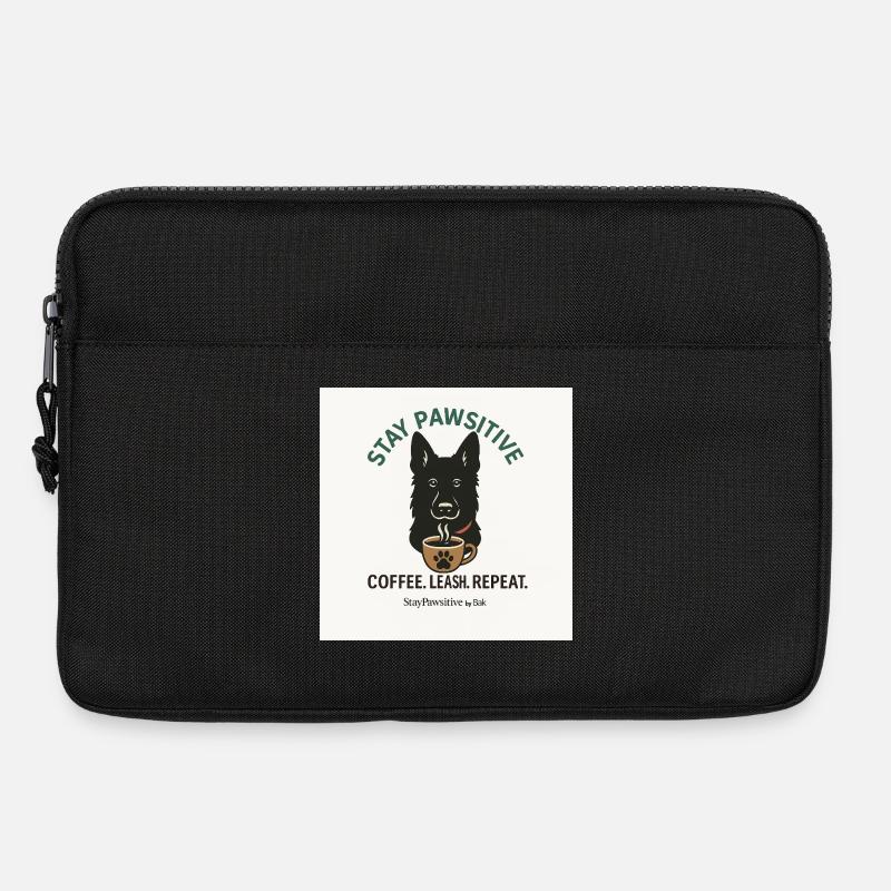 Stay Pawsitive Hund Kaffee Motiv - Laptoptasche 13" - Schwarz