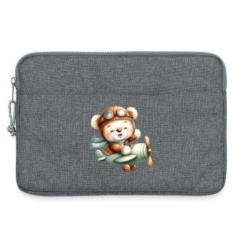 Flieger-Teddy - Laptoptasche 13" - Grau meliert - Vorne
