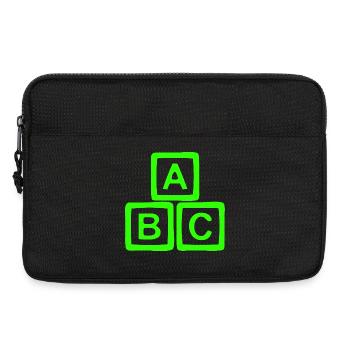 Neon Block ABC Art - Bunter Druck - Laptoptasche 13" - Schwarz - Vorne