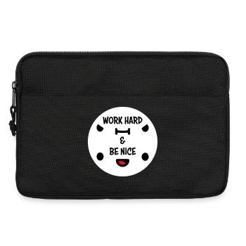 Work Hard Be Nice Motivation Positive Spirit Quote - Laptop bag 13" - black - Front