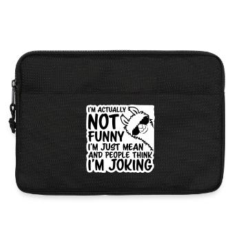 Lama Alpaka Not Funny Just Mean People Think Joke - Laptoptasche 13" - Schwarz - Vorne