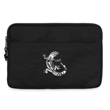Schwarzweiß Echse Silhouette Leopardgecko - Laptoptasche 13" - Schwarz - Vorne